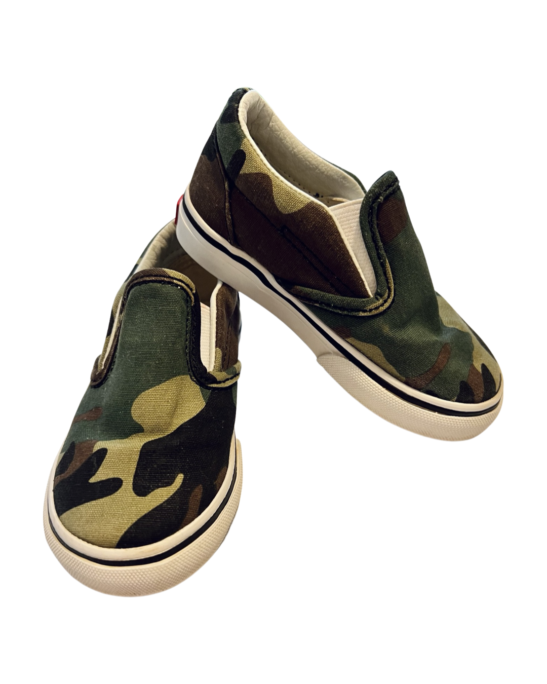 7C Toddler Boy Green Camo Slip On Vans