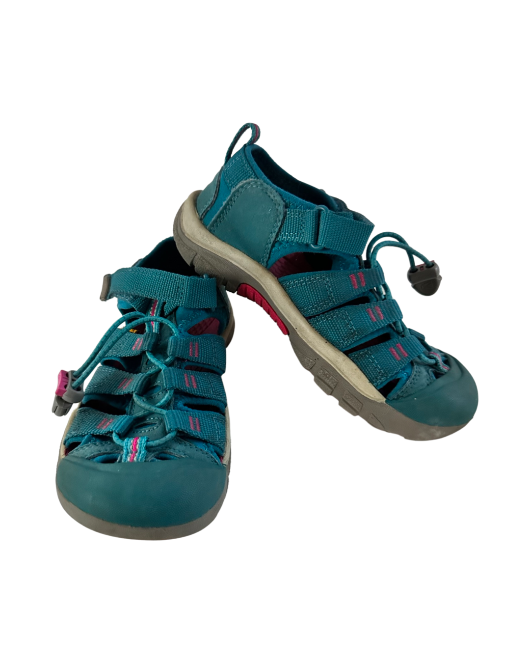 Youth Girls Size 1 Teal / Pink Keens