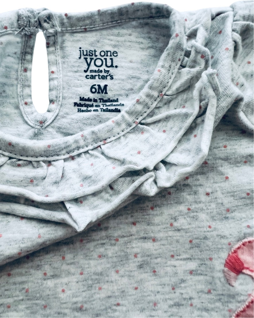 6M Baby Girl Grey Carters Flamingo Top