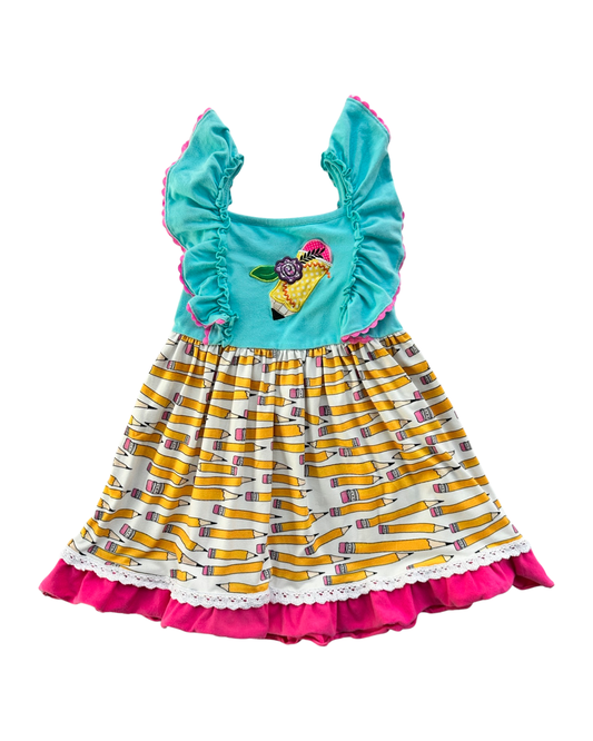 3T Toddler Girl Back to School Boutique Pencil Dress