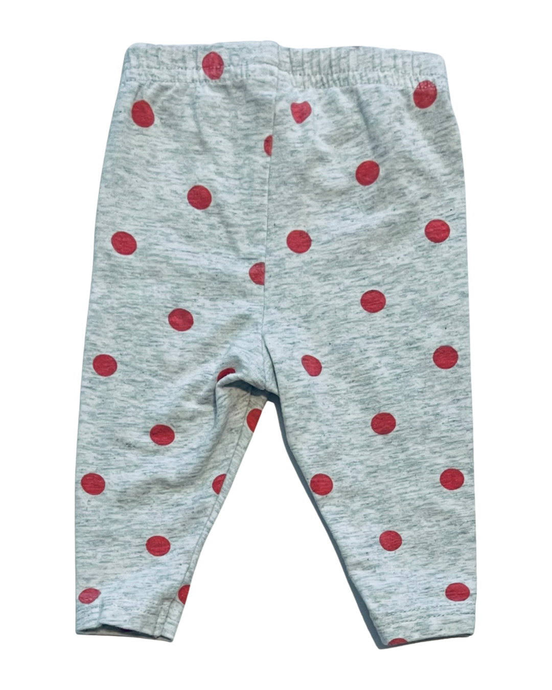 0-3M Baby Girl Carters Gray / Pink Polka Dot Leggings