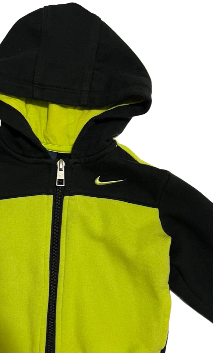 24M Baby Boy Lime Green / Black Nike Zip Up Hoodie