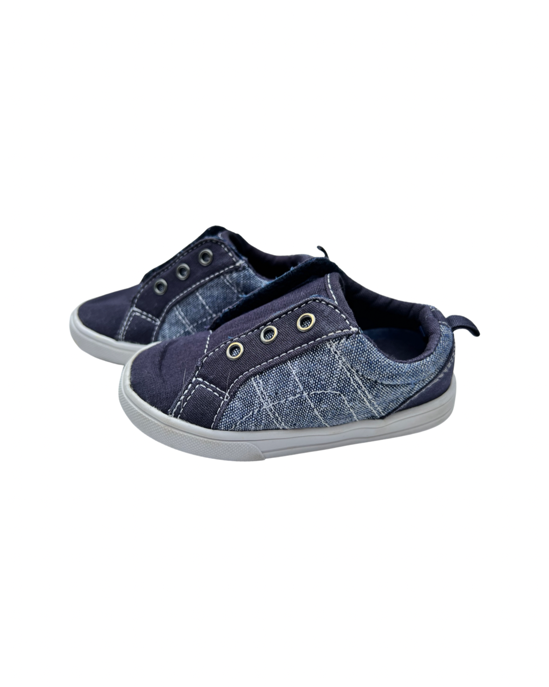 6C Toddler Boy Navy Blue WonderNation Canvas Velcro Shoes