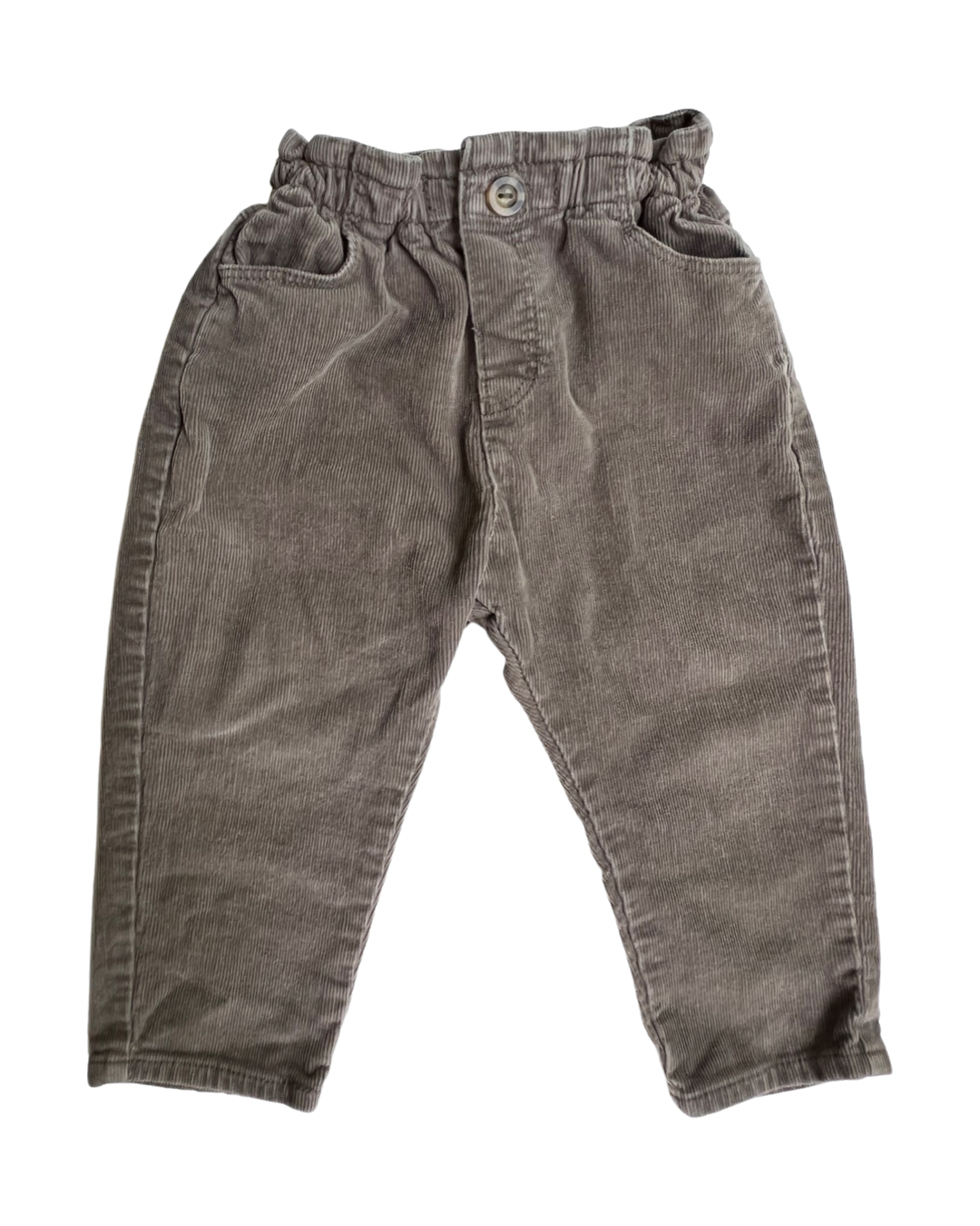 12M-18M Baby Girl Grey-Brown Zara Corduroy Pants