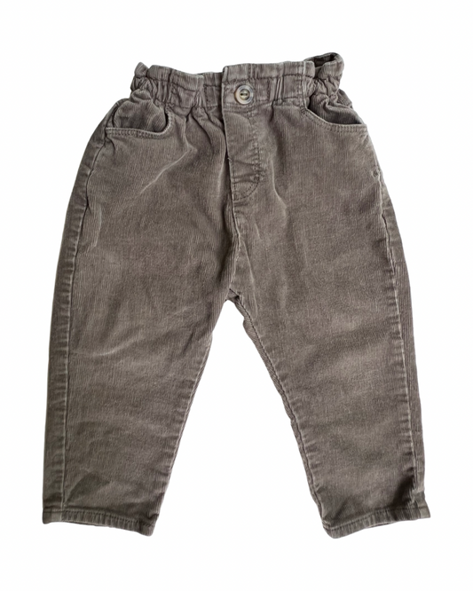 12M-18M Baby Girl Grey-Brown Zara Corduroy Pants