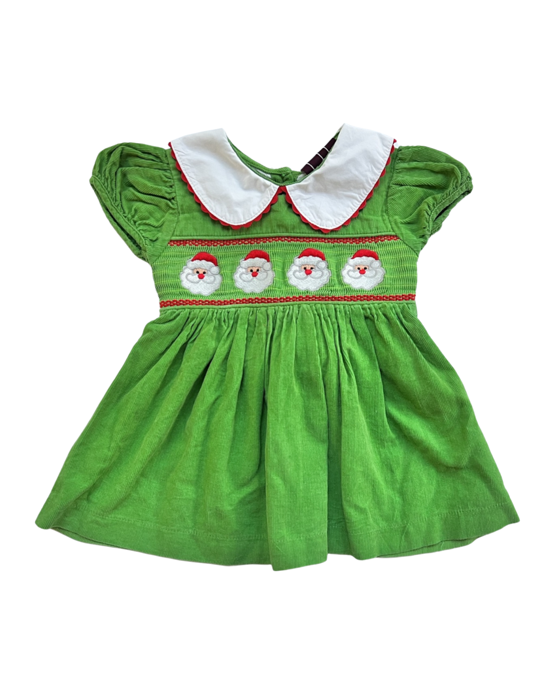 3-6M Baby Girl Lil’ Cactus Smocked Santa Christmas Dress