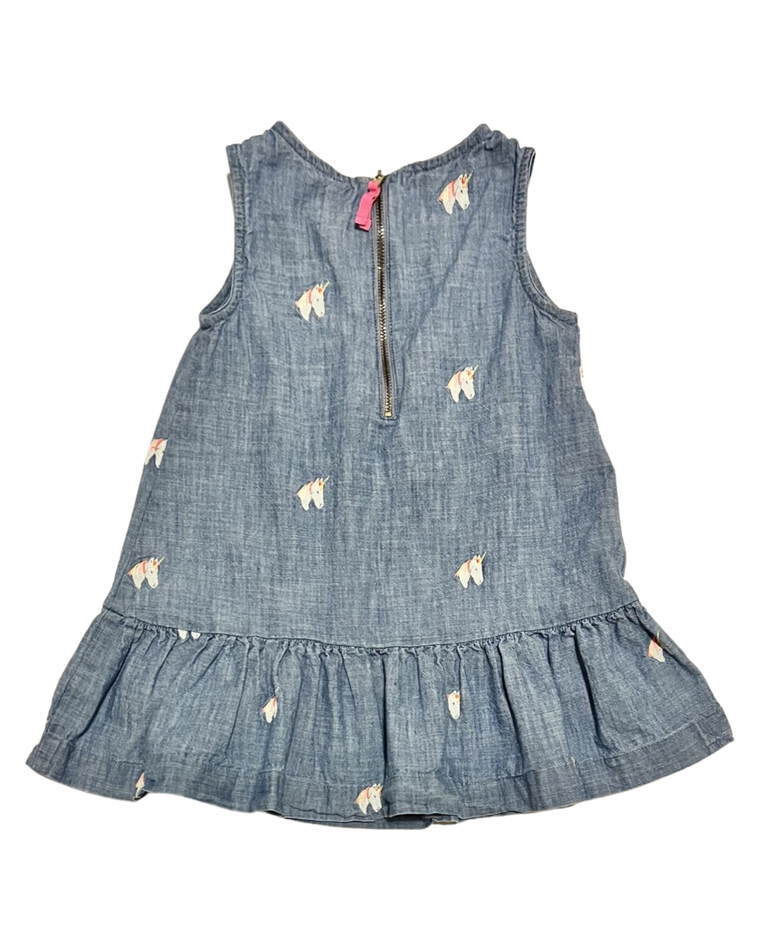 2T Toddler Girl CrewCuts Chambray Unicorn Dress
