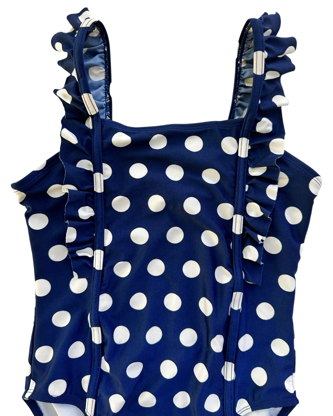 Girls Large Size 10/12 Cat & Jack Navy Polka Dot One Piece Swim Suit