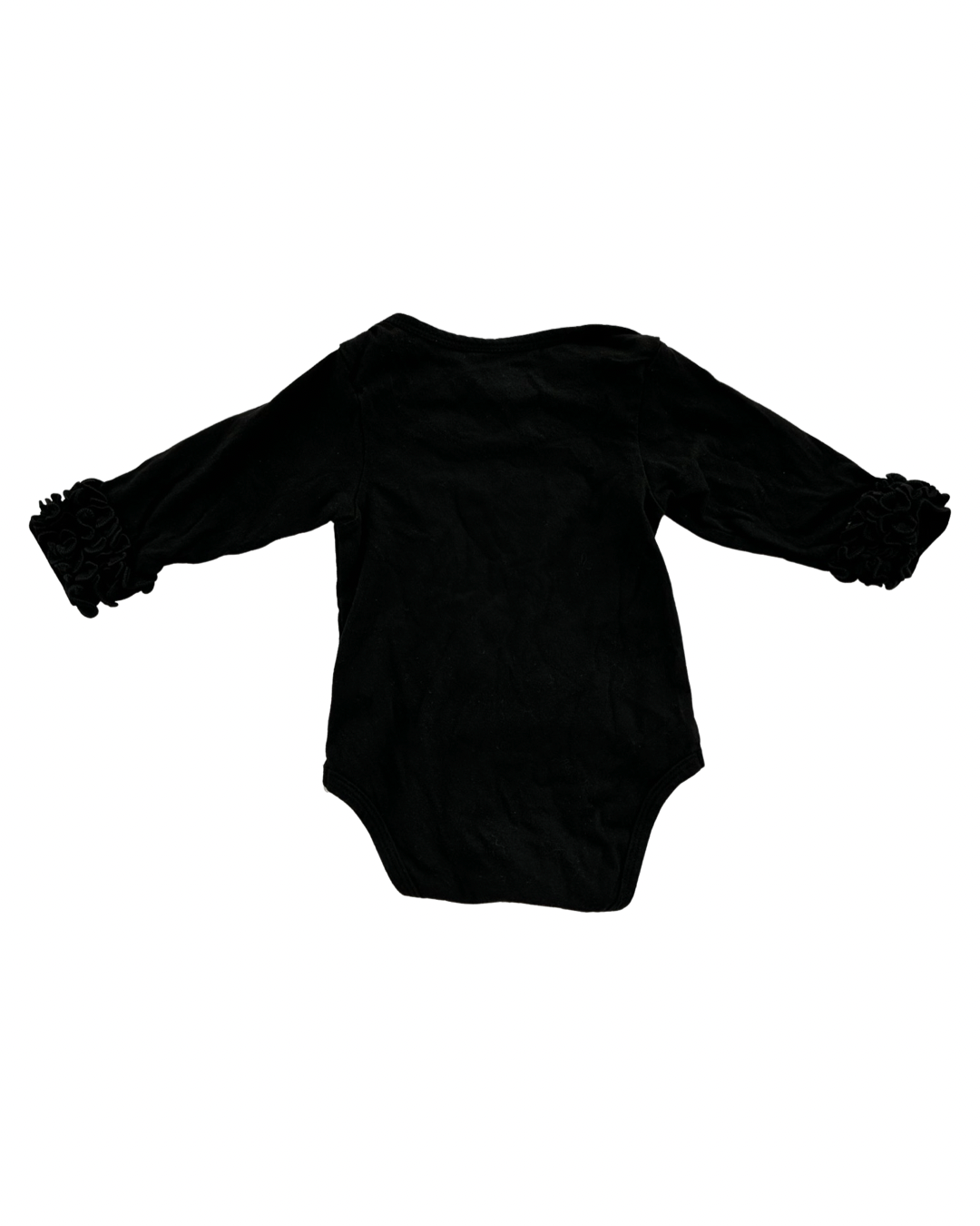 6-12M Baby Girl Black Rufflebutts Long Sleeve Onesie