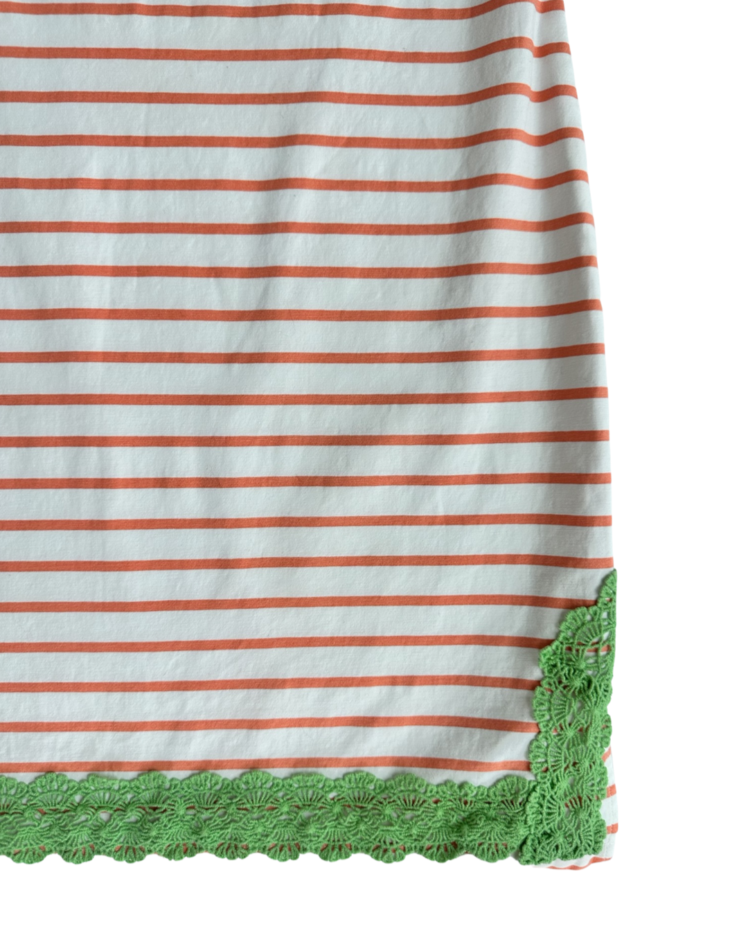Women’s Size 2 Crown & Ivy Coral Stripped Dress w/ Green Trim