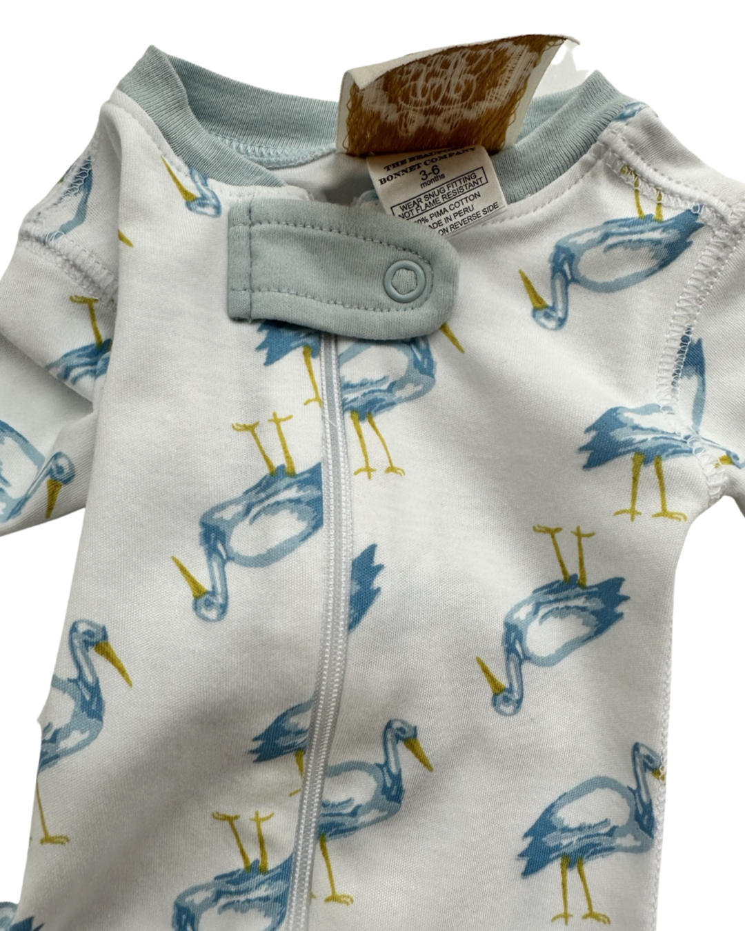 3-6M Baby Boy TBBC Beaufort Bonnet Company Blue Herron Sleeper PJs