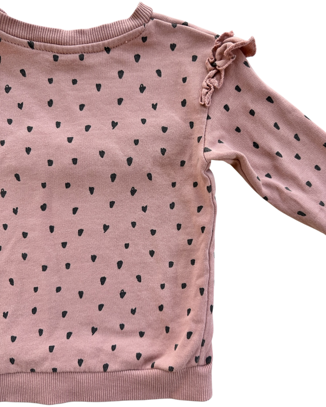 18M Baby Girl H&M Dusty Rose Pink Heart Sweatshirt