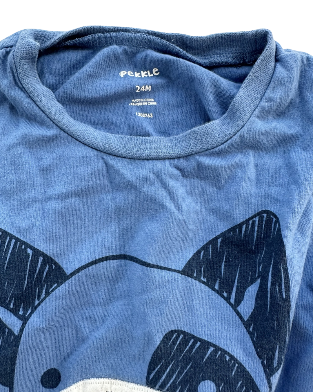 24M Baby Boy Pekkle Blue Dog Long Sleeve Shirt