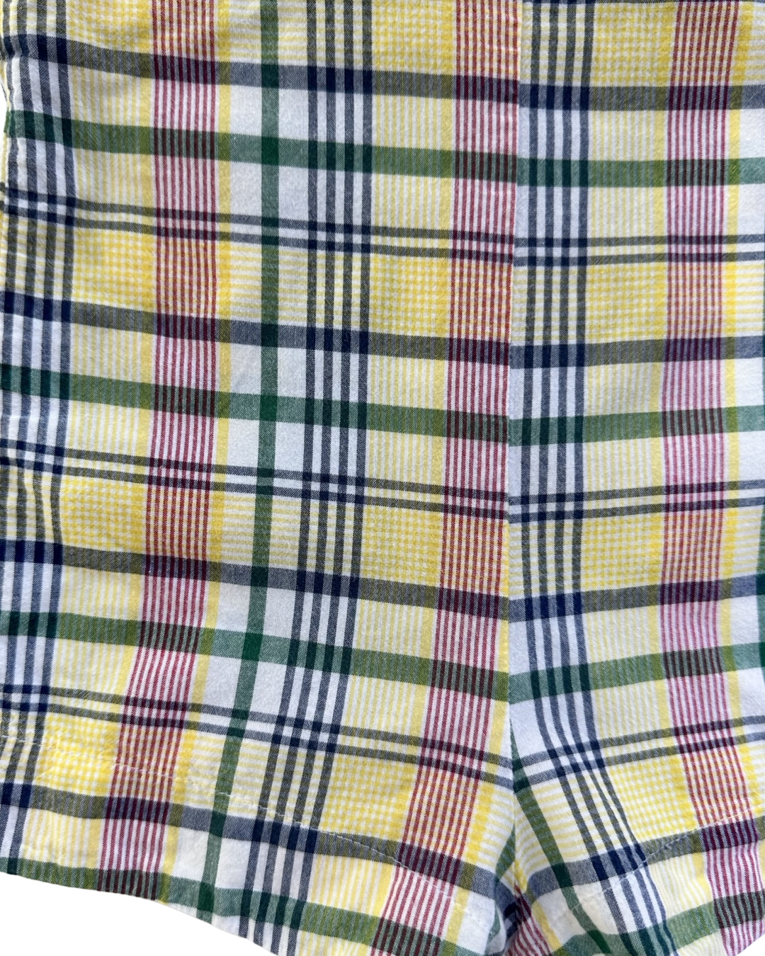 18M Baby Boy Southern Sunshine Yellow / Navy / Red Plaid Romper