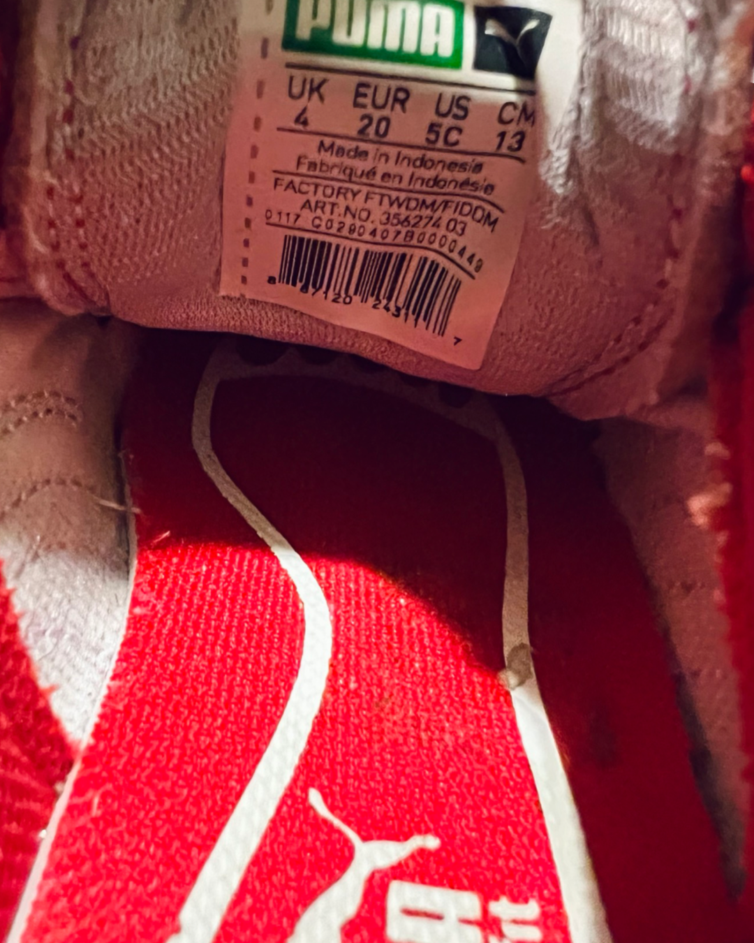 5C Toddler Boy / Girl  Red Suede Puma Sneakers Shoes
