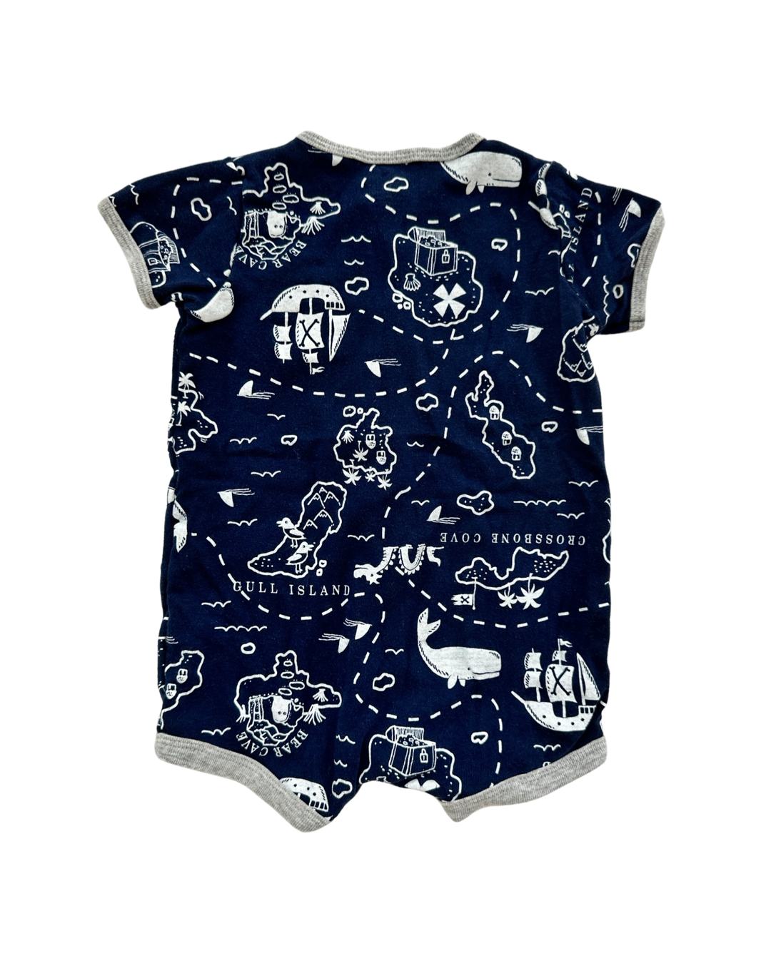 9M Baby Boy Carters Navy Pirate Treasure Map Romper