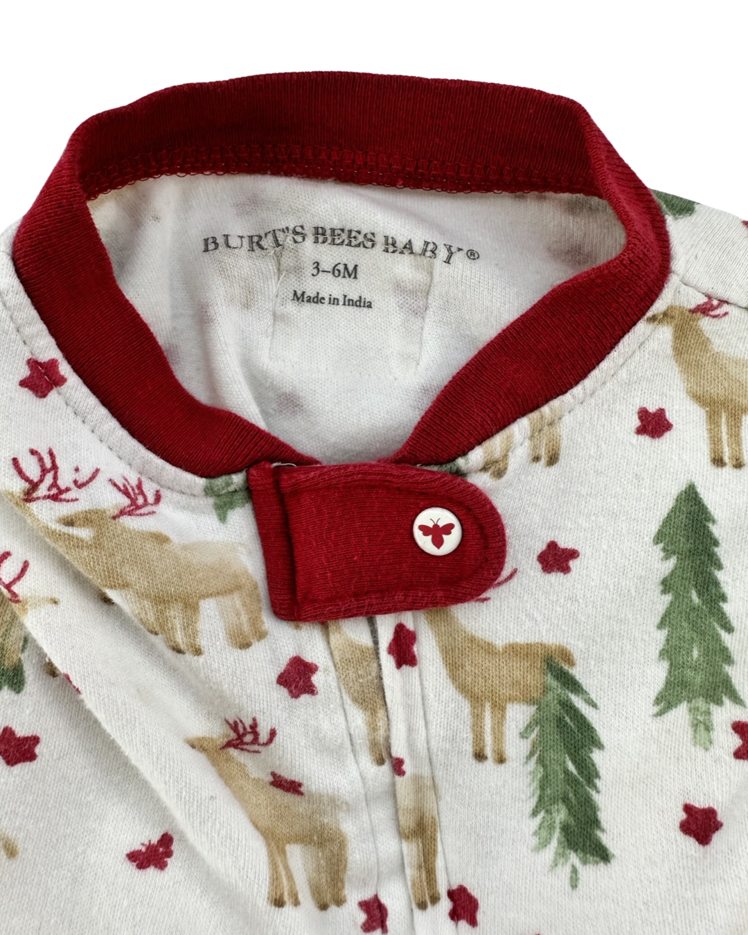 3-6M Baby Boy / Girl Burt’s Bees Baby Reindeer Christmas PJs