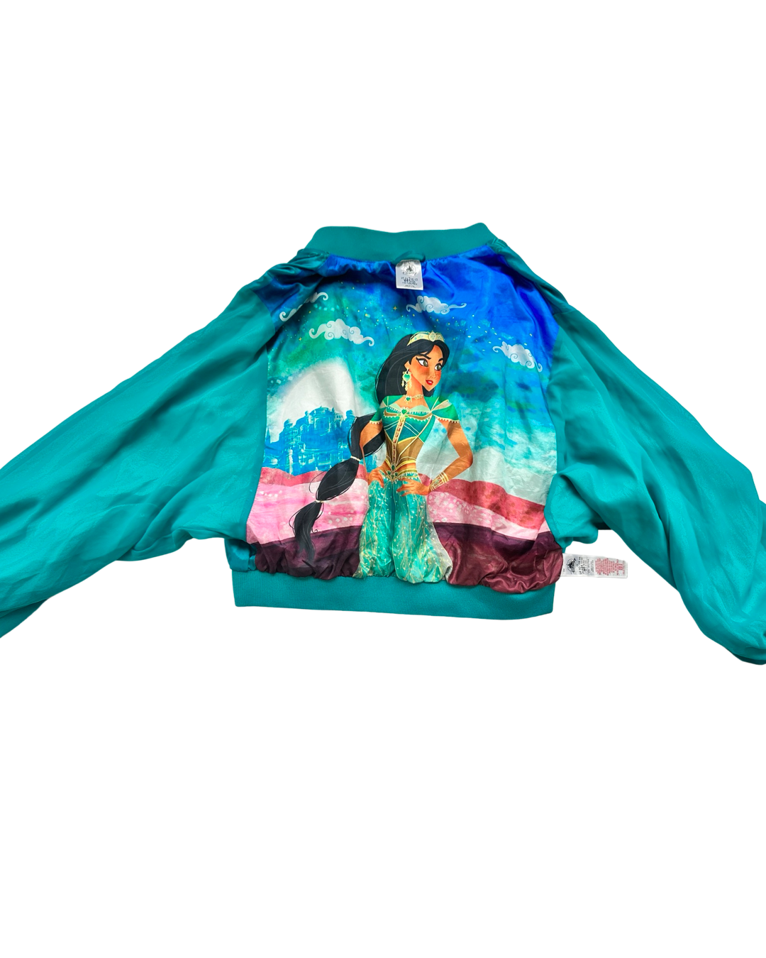 Girls Size 13Y Disney Aladdin / Princess Jasmine Arabian Nights Teal Bomber Jacket