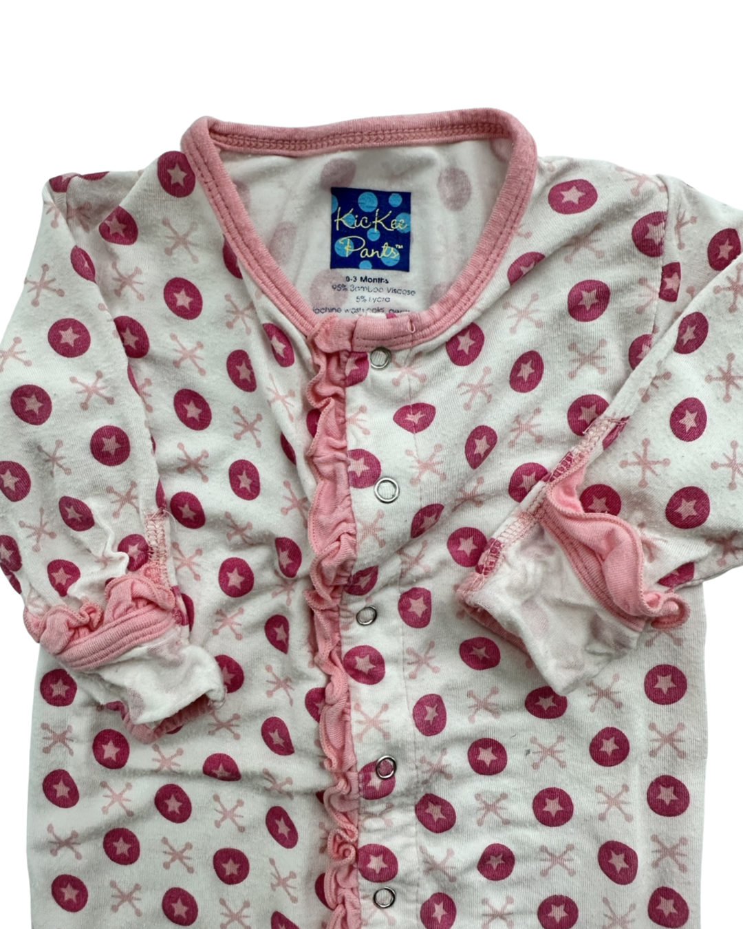 0-3M Baby Girl Kickee Pants Bamboo Nightgown PJs and Matching Hat