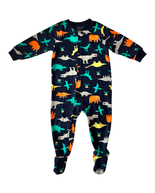 18M Baby Boy Navy Fleece Carters Dinosaur PJs