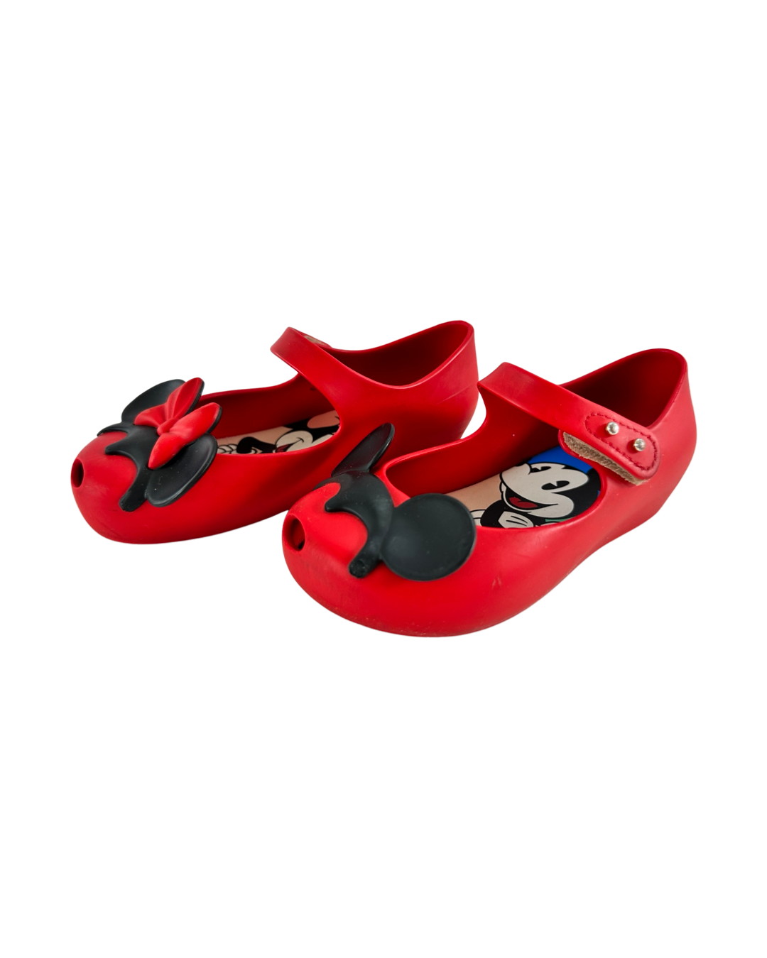 10C Toddler Girl Mini Melissa Disney Minnie & Mickey Red Mary Jane Shoes