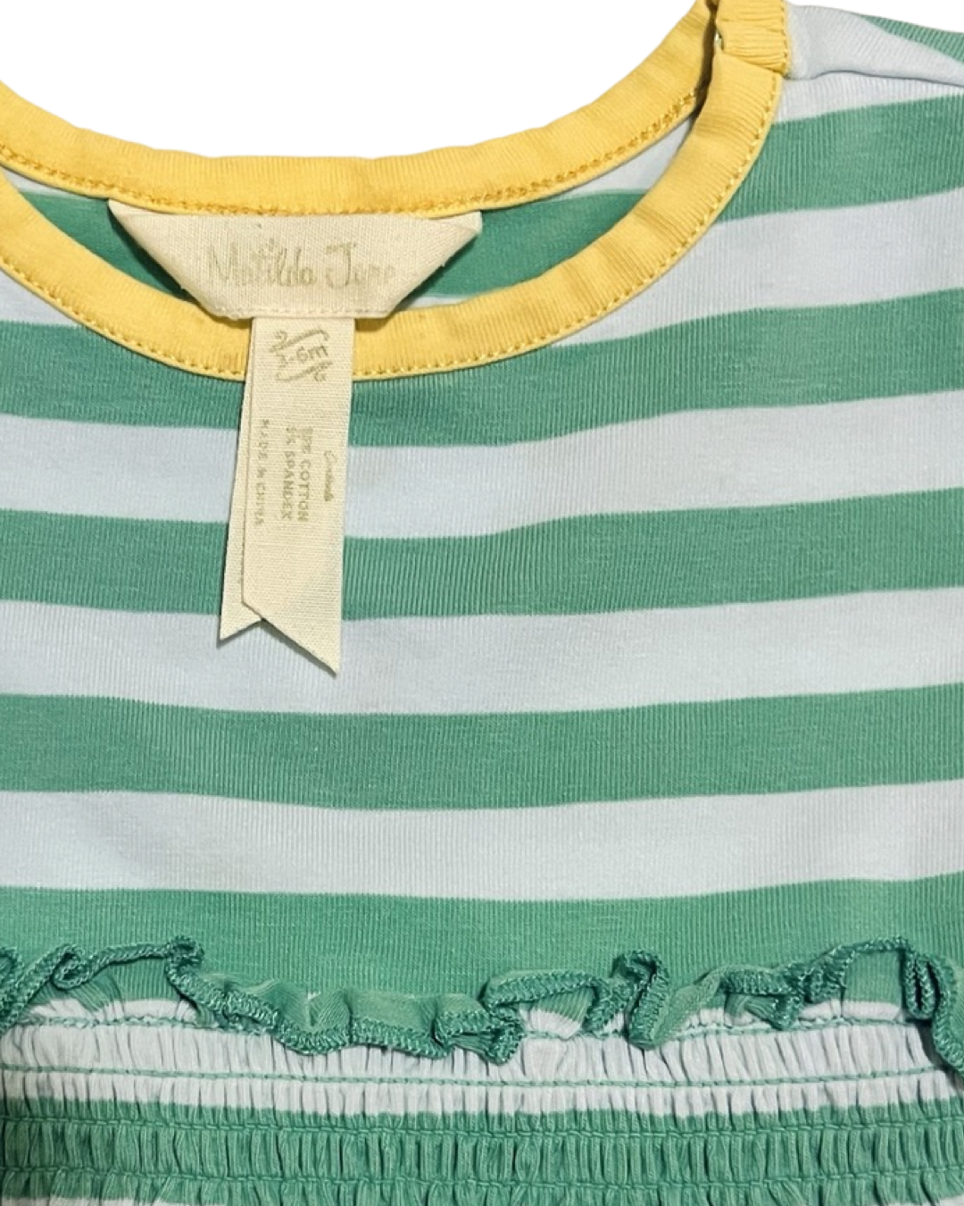 3-6M Baby Girl Matilda Jane Green / Aqua Striped Floral Dress
