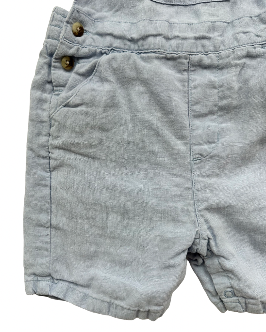 6M-12M Baby Boy Janie & Jack Light Blue Linen Romper