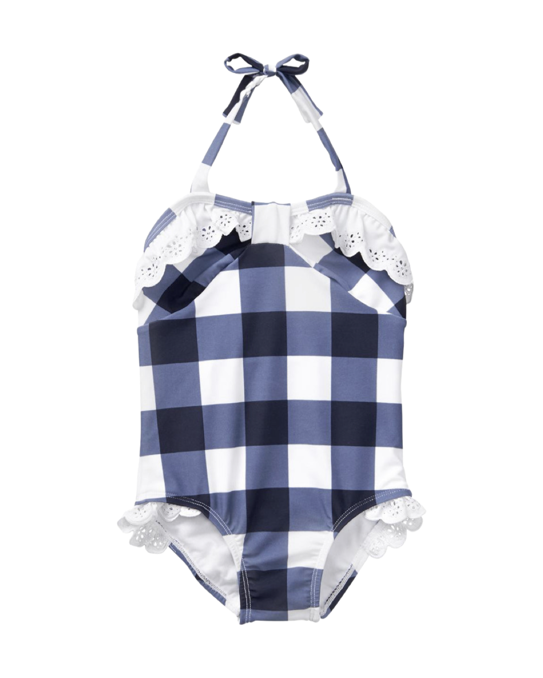 12M-18M Baby Girl Janie & Jack Blue / Navy Gingham Swim Suit