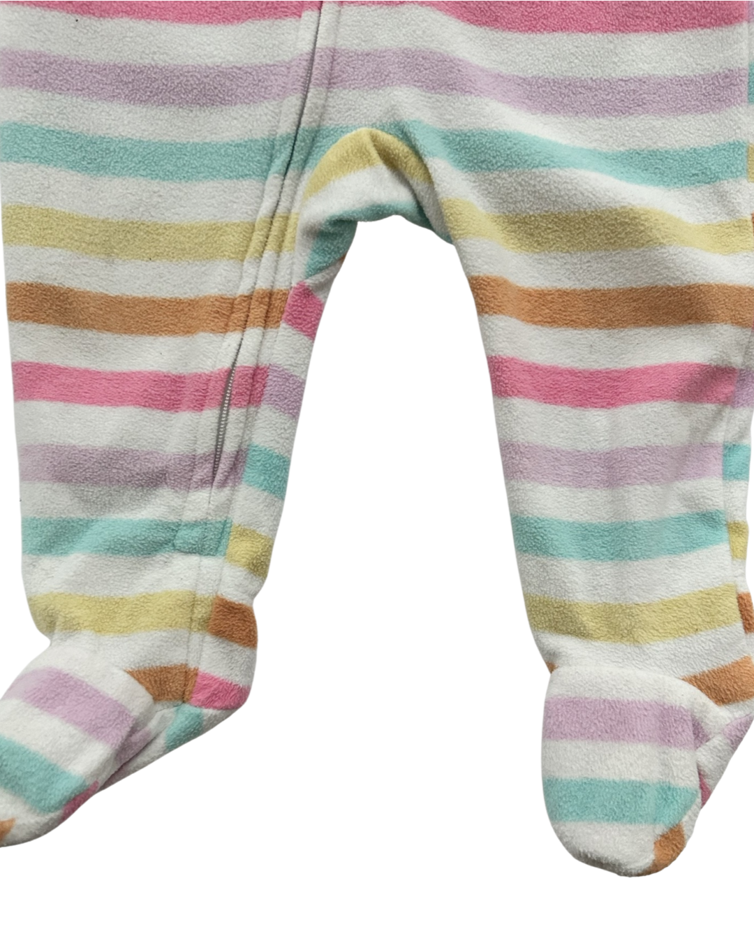 9M Baby Girl Absorba Heart Striped Fleece Sleeper PJs