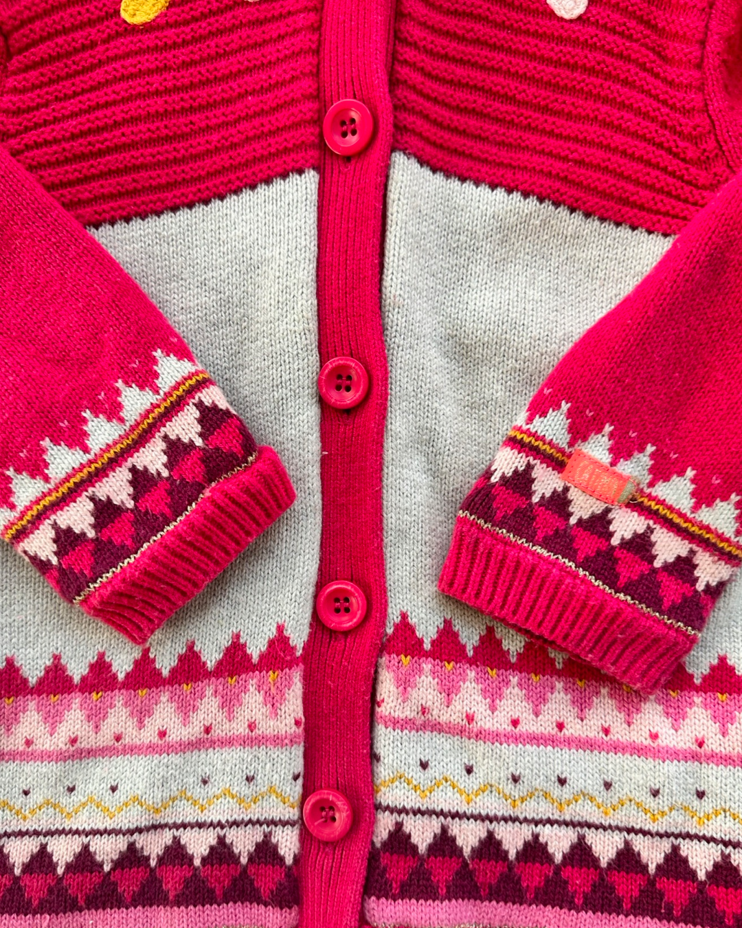2T Toddler Girl Catamini Fleece Lined Knit Sweater Cardigan Jacket