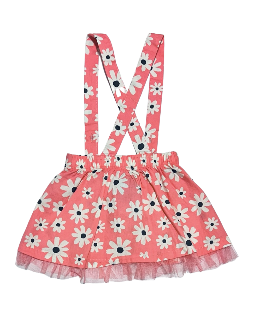 6-9M Baby Girl Baby Disney Pink Floral Suspender Overall Skirt