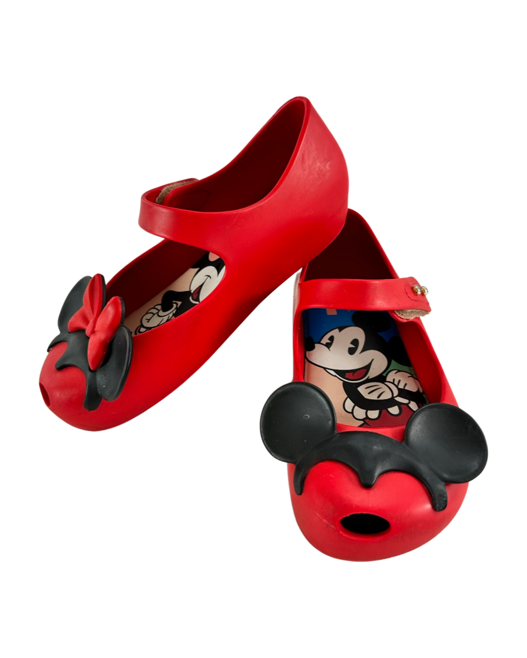 10C Toddler Girl Mini Melissa Disney Minnie & Mickey Red Mary Jane Shoes