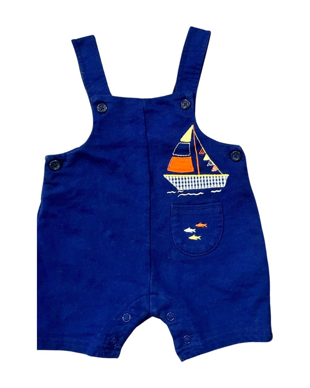 9M Baby Boy Baby Essentials Blue Sailboat Romper