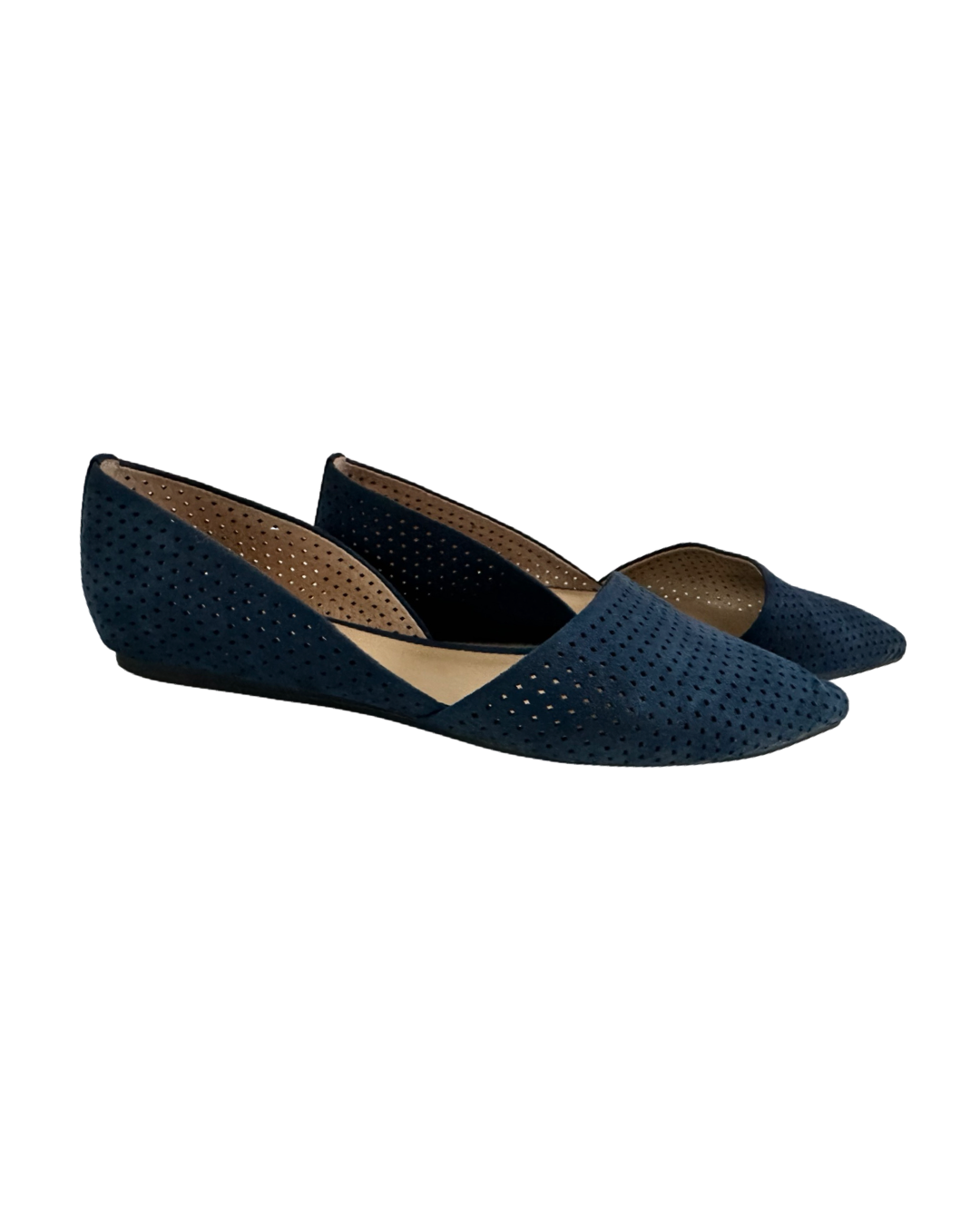 Women’s Size 6.5 Franco Sarto Honey2 Navy Suede Perforated Flats