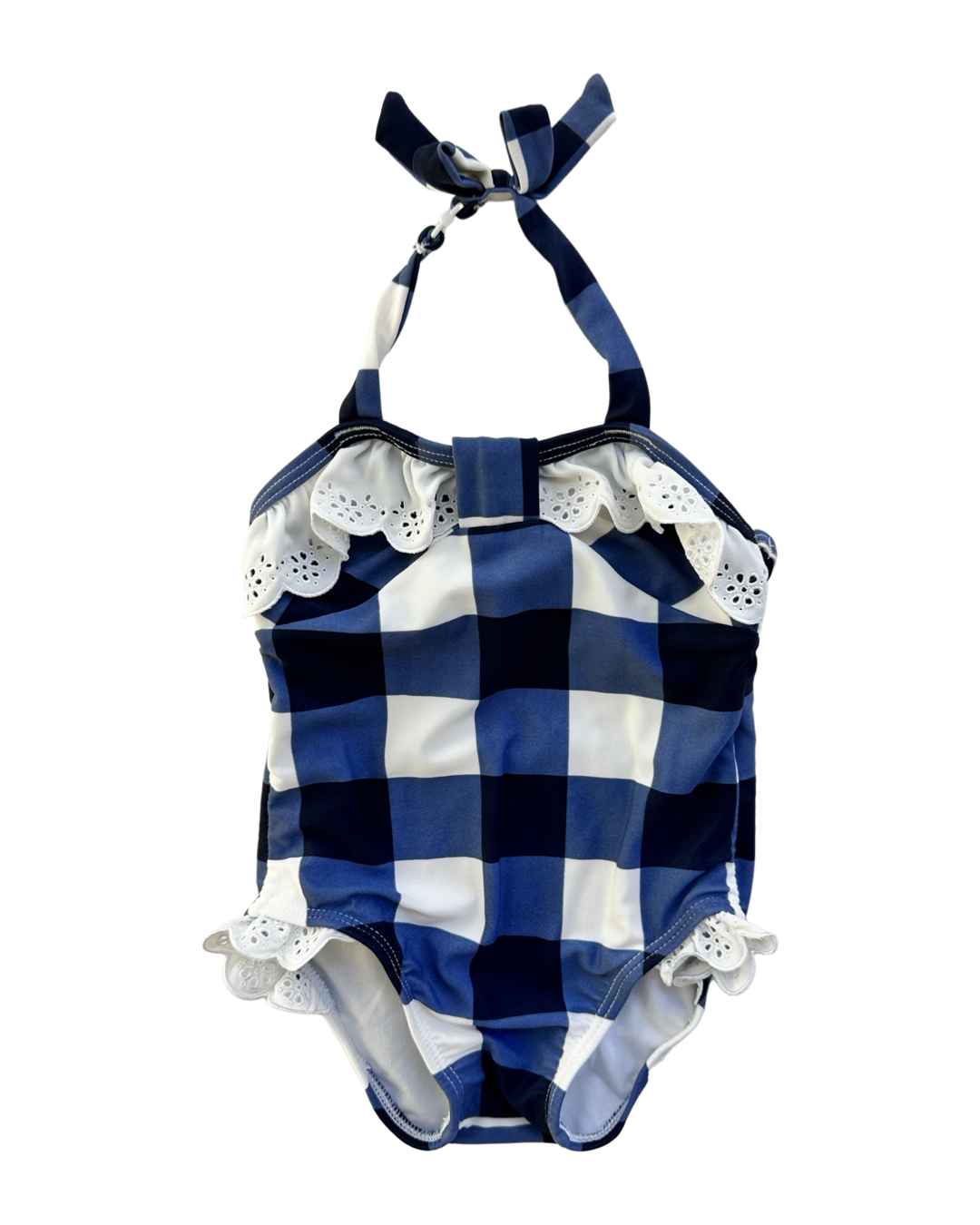 12M-18M Baby Girl Janie & Jack Blue / Navy Gingham Swim Suit