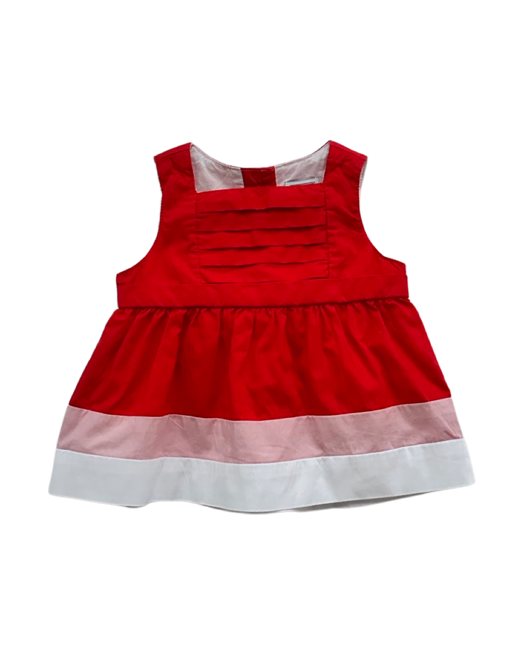 3-6M Baby Girl Janie & Jack Red / Pink / White Dress w/ Bloomers