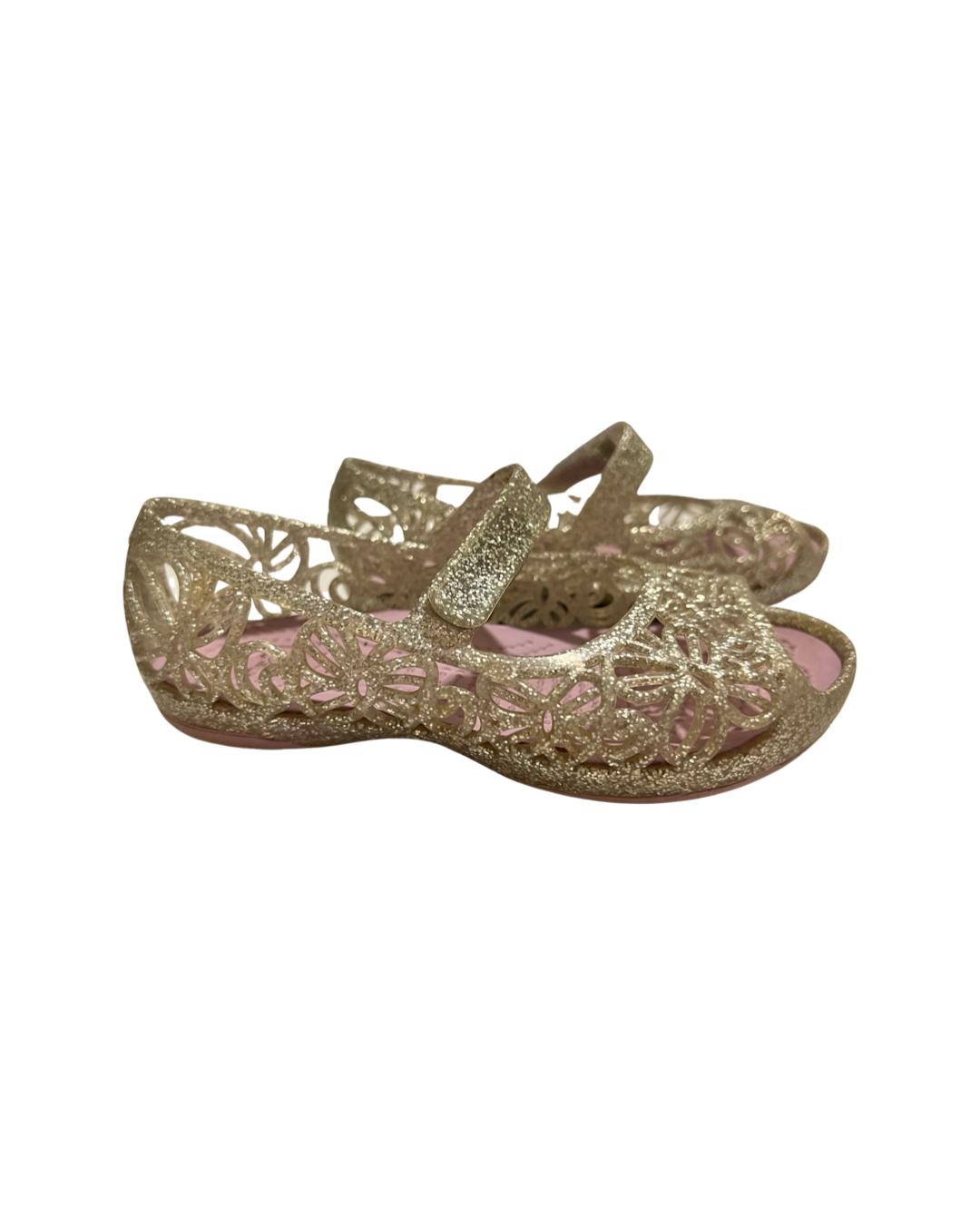 9C Toddler / 10C Toddler Girl Silver / Gold Glitter Velcro Crocs