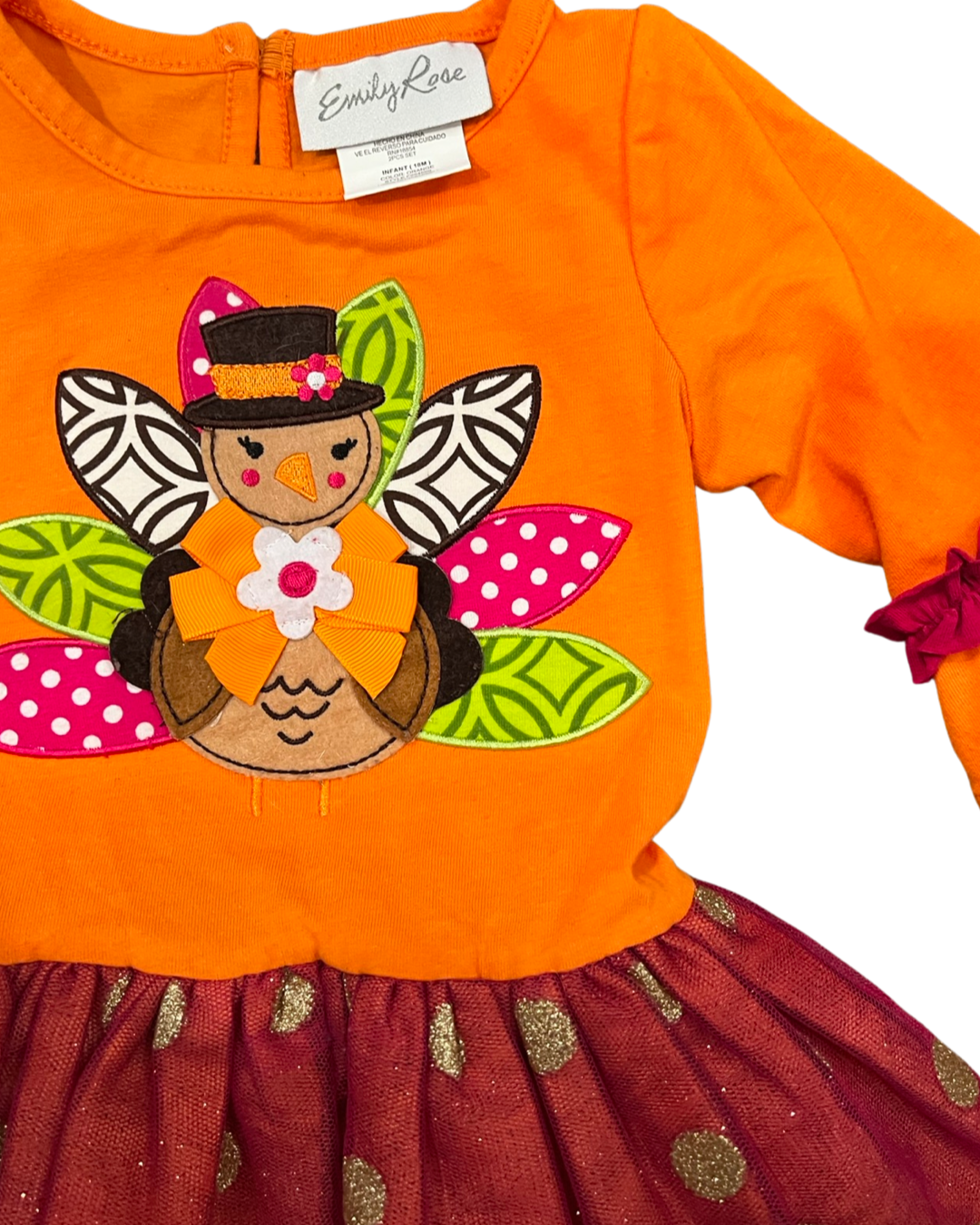 18M Baby Girl Emily Rose Thanksgiving Turkey Dress