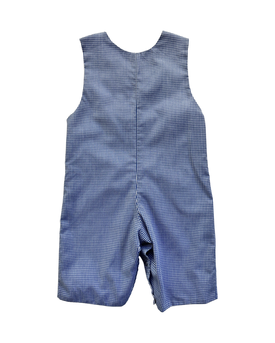 3M Baby Boy Blue Gingham Lulu Bebe Hand Embroidered Pumpkin Longall Romper