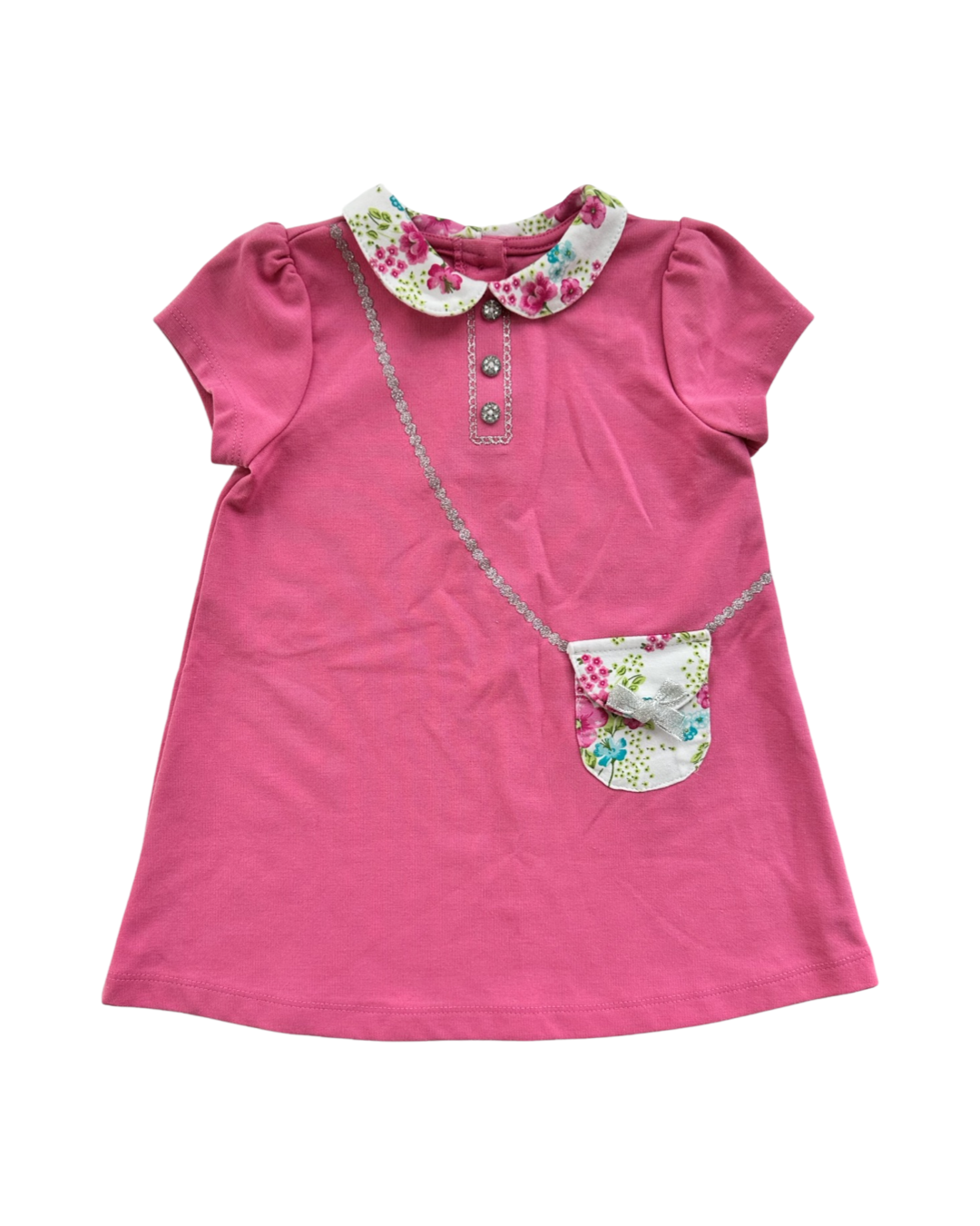 24M Baby Girl Little Me Pink Floral Purse Dress