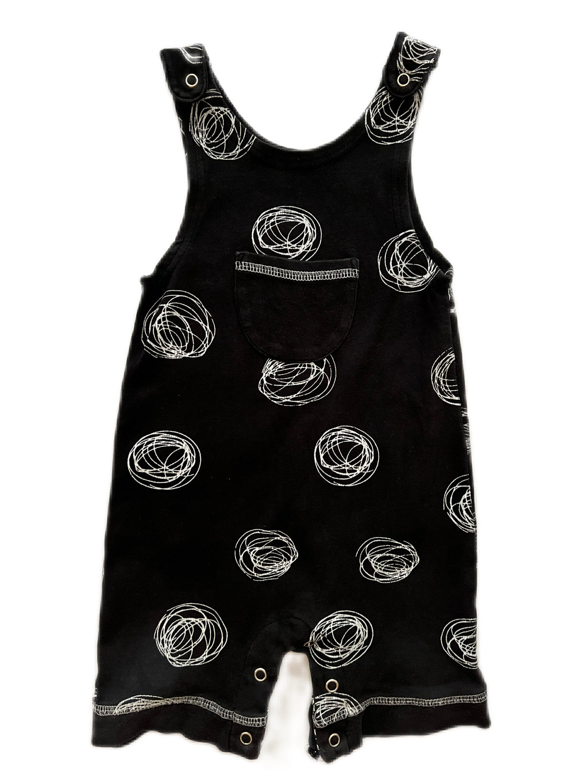 12M-18M Baby Boy Organic L’ovedbaby Black Romper