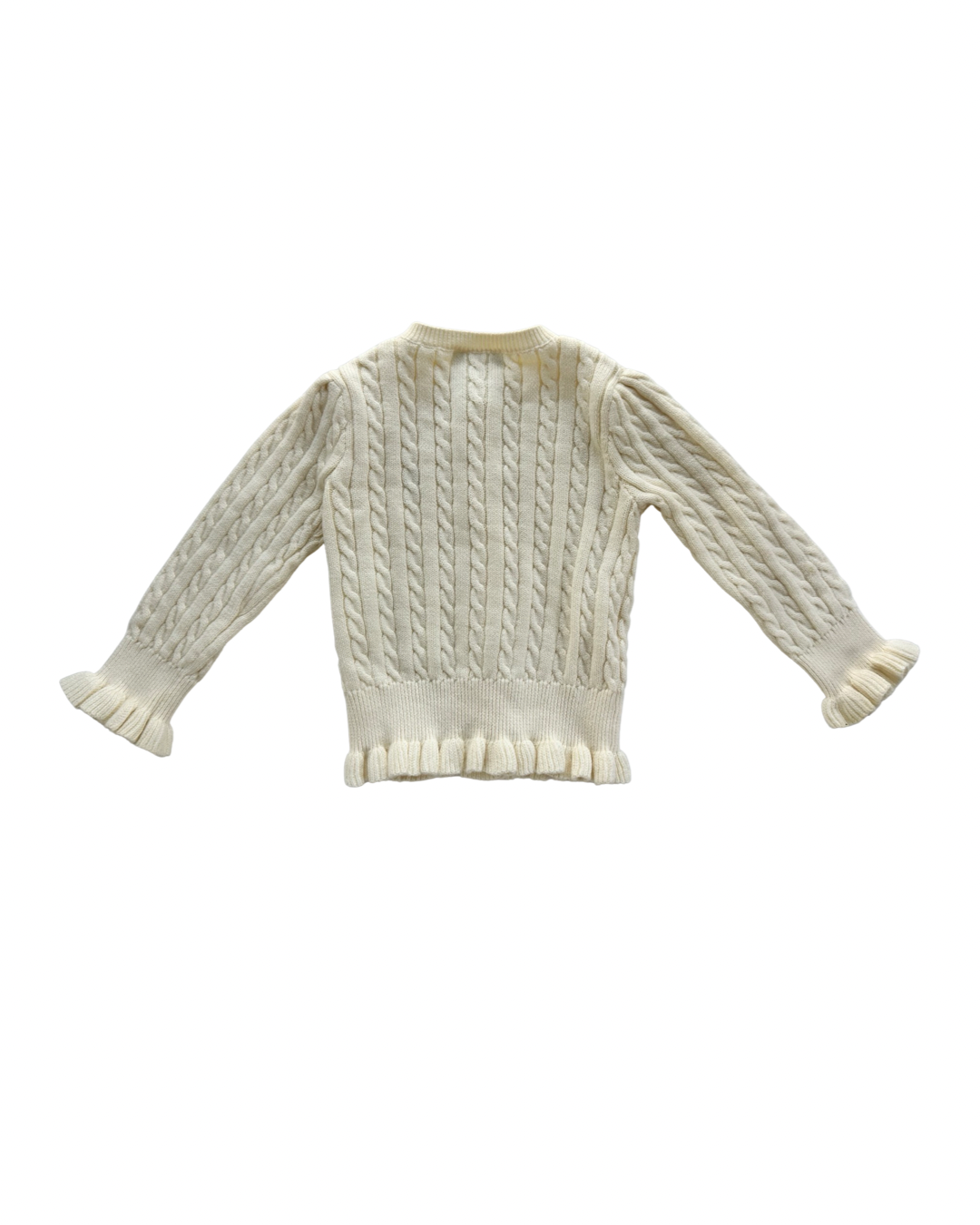 12M Baby Girl Ralph Lauren Cream Cable Knit Sweater Cardigan