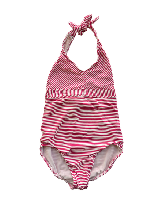 Girls Size 10 Florence Eiseman Pink Striped One Piece Swim Suit