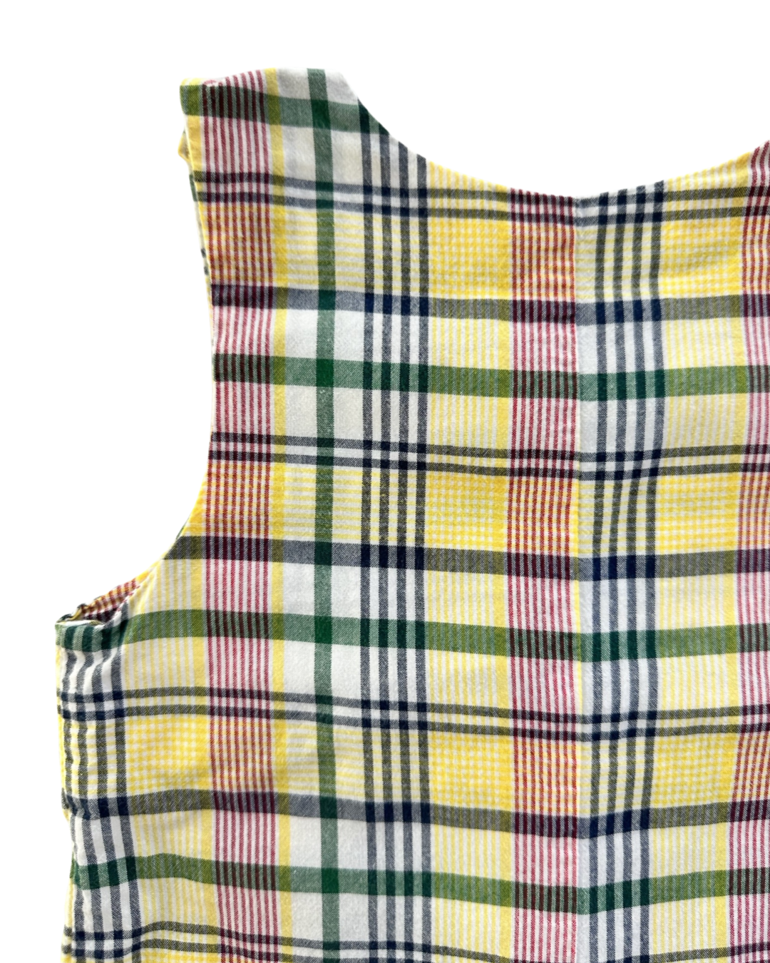 18M Baby Boy Southern Sunshine Yellow / Navy / Red Plaid Romper