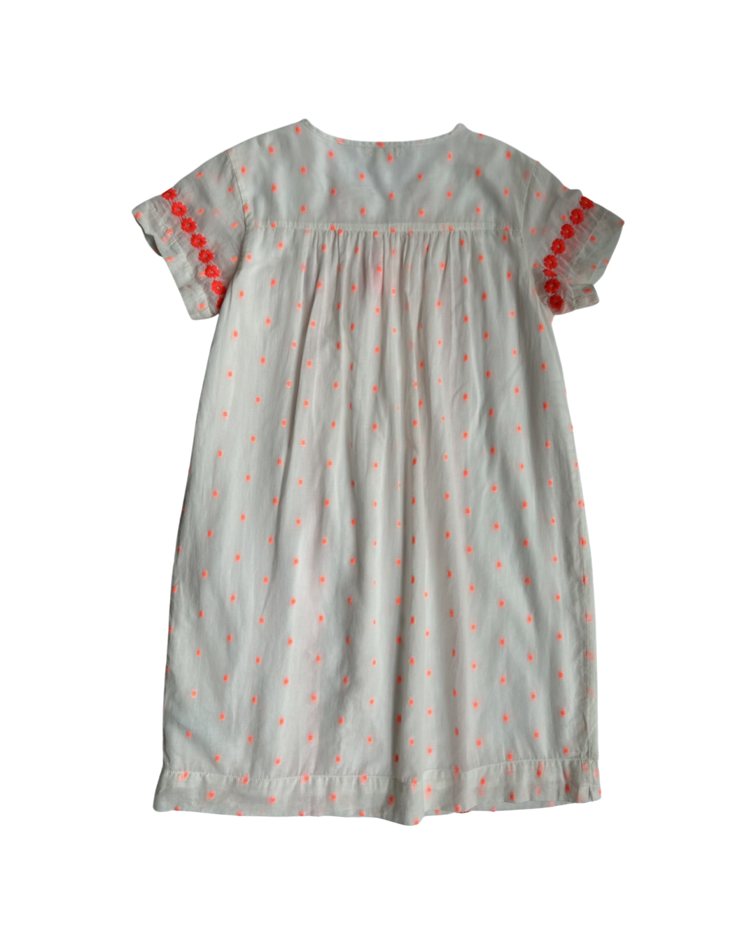 Youth Girls Size 10Y Crewcuts White & Coral Boho Dress