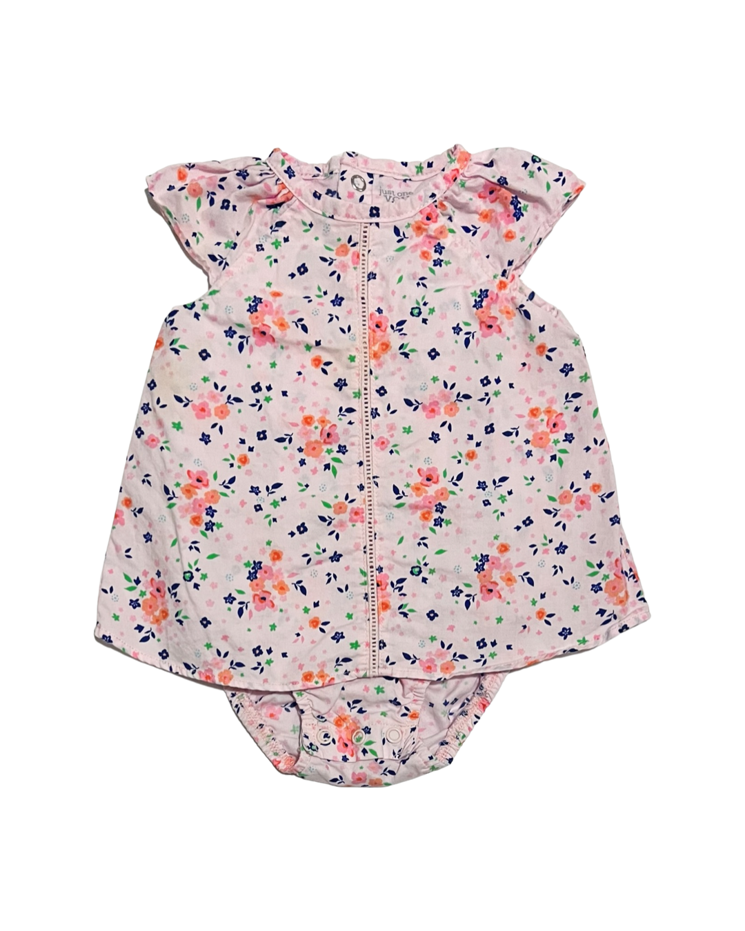 6M Baby Girl Pink Floral Carters Onesie Dress