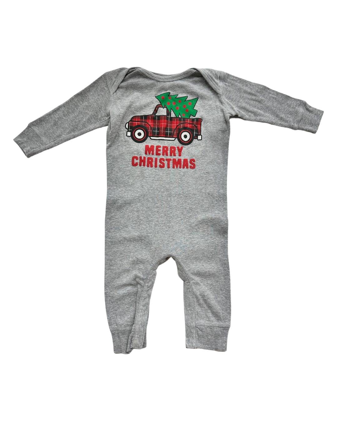 18M Toddler Boy Rabbit Skins Christmas Truck Romper