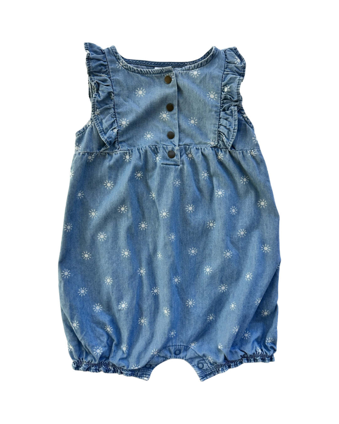 24M Baby Girl Carter’s Chambray Sunshine Bubble Romper