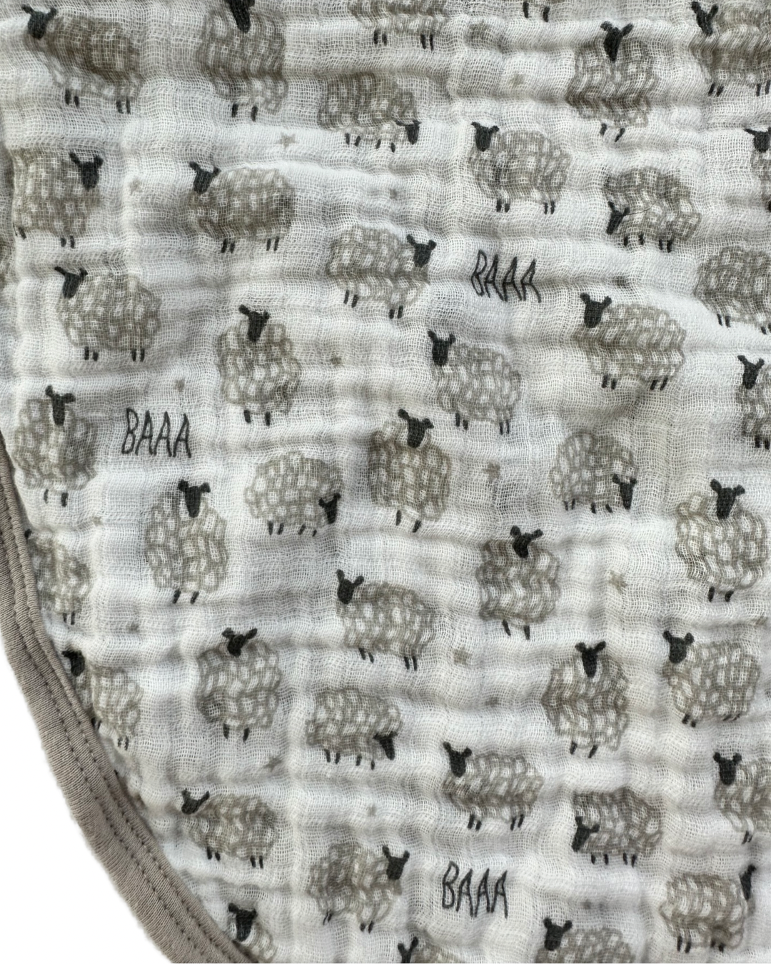 0-3M Baby Boy / Girl Mud Pie Gray Muslin Sheep Swaddle