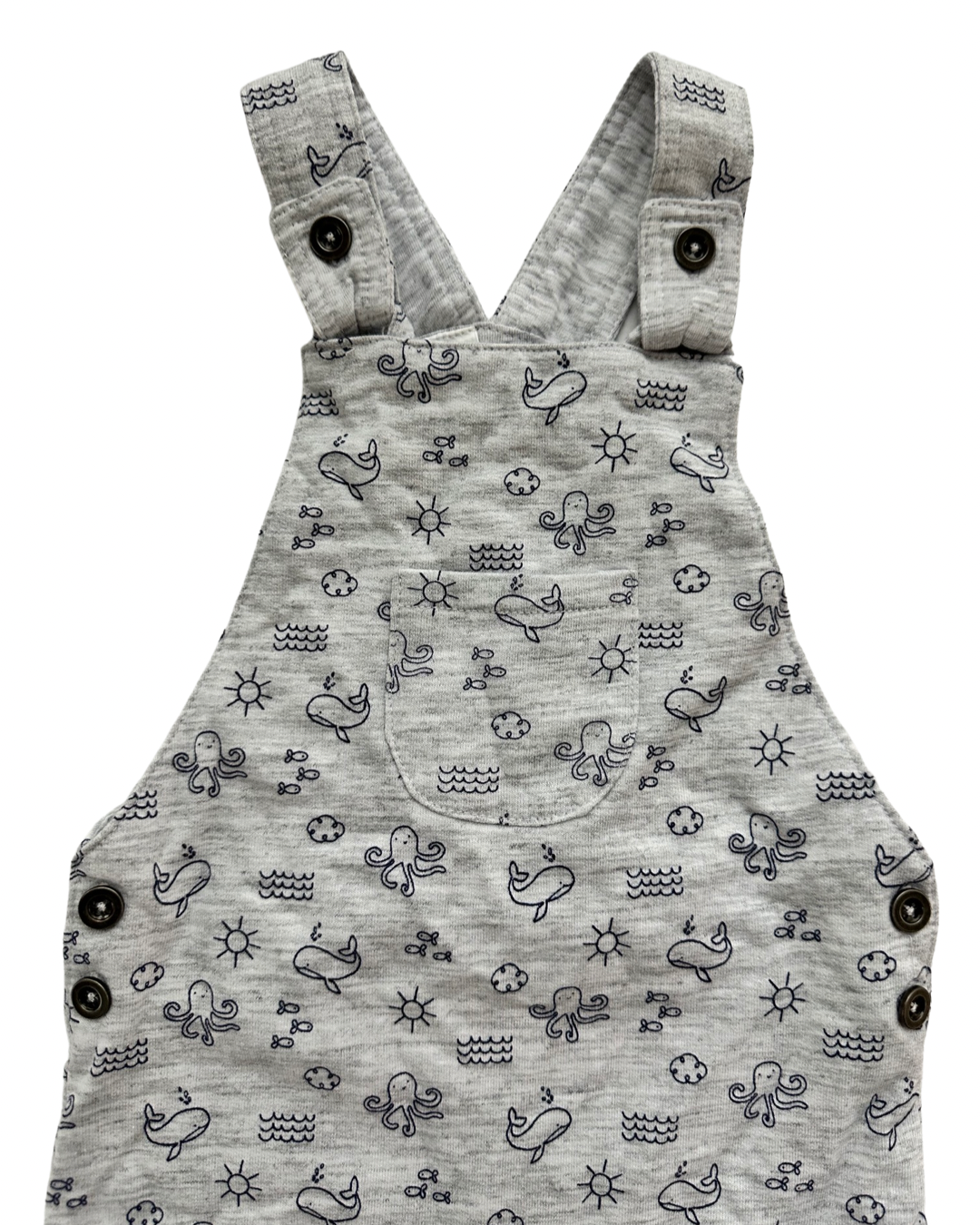 18M Baby Boy F&F Baby Gray Sea Life Romper